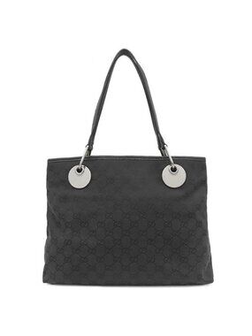 Gucci Tote Bag GG Canvas Black Silver